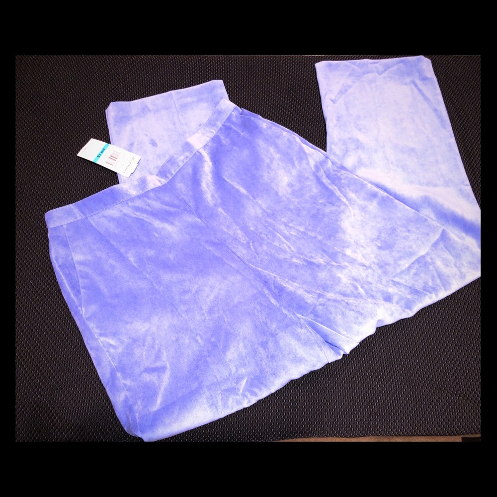 Blue micro suede slacks